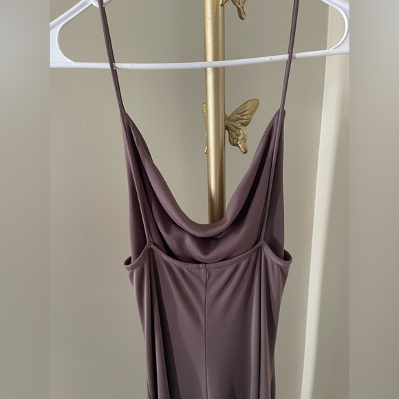 Zara Satin Cowl Neck Midi Slip Dress — Mauve — Size Medium - Picture 7 of 10